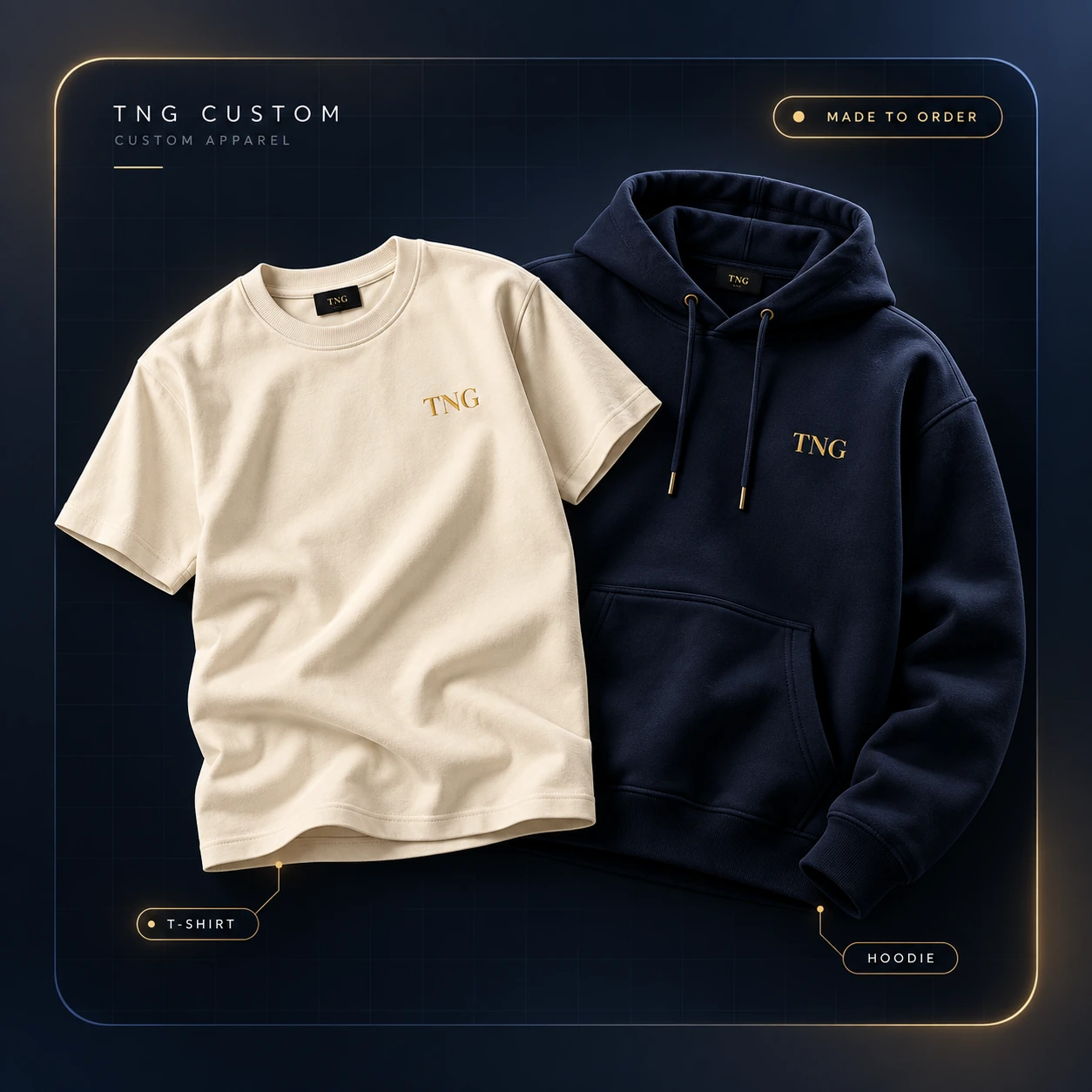 Premium TNG Custom T-shirt and hoodie showcase